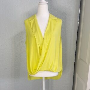 Current Air Vibrant Yellow Wrap Blouse